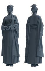 Detail view of MRY-SFW LYTR890 Ancient Hanfu Woman Figure Modern Model 3 pcs Model