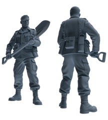 MRY-SFW SSTR185 Miniatures Soldier Model Kit Combat Engineer Soldier Pose Modern Model 4 pcs