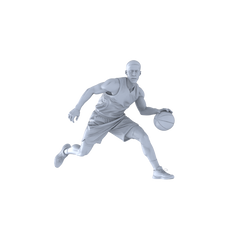 MRY-SFW LYTR550B Modern Dynamic Basketball Dribbling Male Single 3D Printed Resin Model Kit by SSMODEL