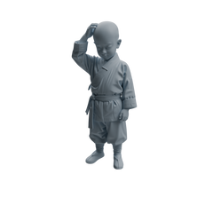 Detail view of MRY-SFW LYTR1072 Little Monk with Kung Fu Actions Character Modern Model 3 pcs Model