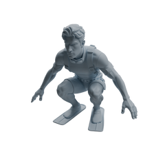 Detail view of MRY-SFW LYTR1009 Male Lifeguard on Beach Character Modern Model 3 pcs Model