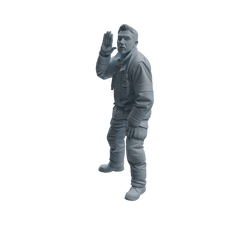 Detail view of MRY-SFW LYTR1065 Rescue Command Pose Firefighter Character Modern Model 3 pcs Model