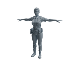 Detail view of MRY-SFW LYTR957 Multi-Style Female Police Officer Character Modern Model 3 pcs Model