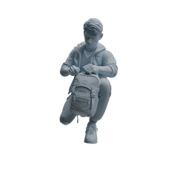 Detail view of MRY-SFW LYTR1022 Male Camping Preparation Character Modern Model 4 pcs Model