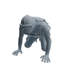Detail view of MRY-SFW LYTR1067 Rescue Tactical Pose Firefighter Character Modern Model 3 pcs Model