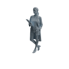 Detail view of MRY-SFW LYTR1002 Female Doctor with Medical Records Character Modern Model 4 pcs Model