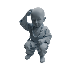 Detail view of MRY-SFW LYTR1069 Kung Fu Little Monk Character Modern Model 4 pcs Model