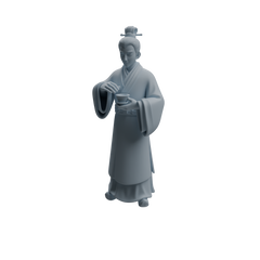 Detail view of MRY-SFW LYTR981 Ancient Cup-Holding Scholar Character Modern Model 3 pcs Model