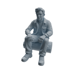 Detail view of MRY-SFW LYTR1012 Outdoor Casual Sitting Male Character Modern Model 4 pcs Model