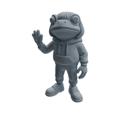 Detail view of MRY-SFW LYTR1052 Cartoon Frog Animal Modern Model 4 pcs Model