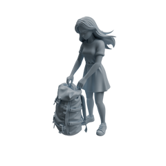 Detail view of MRY-SFW LYTR1019 Casual Camping Female Character Modern Model 4 pcs Model