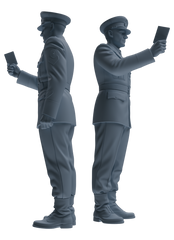 MRY-SFW SSTR196 Miniatures Soldier Model Kit Officer Salute Wave Pose Modern Model 3 pcs