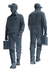 Detail view of MRY-SFW LYTR913 Farm Worker Man Multi-pose Modern Model 4 pcs Model
