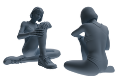 Detail view of MRY-SFW LYTR832 Resting Female Athlete Figure Modern Model 6 pcs Miniature Car Diorama Figures Scene Props Accessories Resin Model