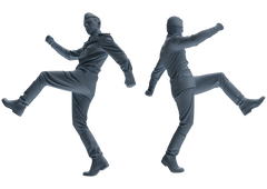 Detail view of MRY-SFW LYGR733 WWII Soviet Army War Scene Six-Person Dancing Group Model