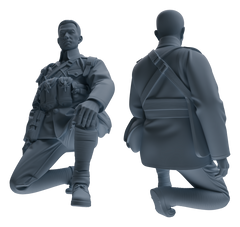 Detail view of MRY-SFW LYGR610 Historical People's Liberation Army Six-Person Command Group Model