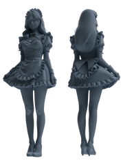 Detail view of MRY-SFW LYTR876 Maid Uniform Girl Figure Modern Model 4 pcs Model