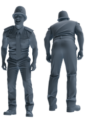 Detail view of MRY-SFW LYGR801 Modern British Police Six-Person Singing Group Model