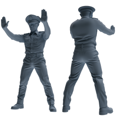 Detail view of MRY-SFW LYGR773 Modern Hong Kong Police Seven-Person Blocking Group Model