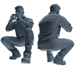 Detail view of MRY-SFW LYGR686 Modern U.S. Military Seven-Person Eating Group Model