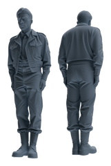 Detail view of MRY-SFW LYGR596 Historical WWII U.S. Army Six-Person Command Group Model