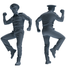 Detail view of MRY-SFW LYGR769 Modern Hong Kong Police Six-Person Dancing Group Model