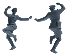 Detail view of MRY-SFW LYGR586 WWII French Army Five-Person Dancing Group Model