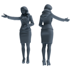 Detail view of MRY-SFW LYTR861 Service Pose Professional Woman Figure Modern Model 4 pcs Miniature Car Diorama Figures Scene Props Accessories Resin Model