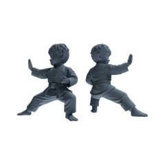 Detail view of MRY-SFW LYTR817 Cartoon Karate Child Figure Modern Model 3 pcs Miniature Car Diorama Figures Scene Props Accessories Resin Model