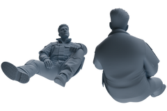 Detail view of MRY-SFW LYGR695 Modern U.S. Military Seven-Person Rest Group Model