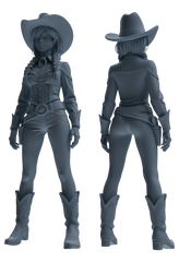 Detail view of MRY-SFW LYTR893 Cowboy Style Girl Modern Model 4 pcs Model