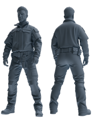 Detail view of MRY-SFW LYGR689 Modern U.S. Military Six-Person Daily Routine Model