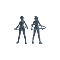 Detail view of MRY-SFW LYTR792 Female Hula Hoop Figure Modern Model 3 pcs Miniature Car Diorama Figures Scene Props Accessories Resin Model