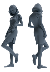Detail view of MRY-SFW LYTR894 Republic of China Style Qipao Woman Figure Modern Model 3 pcs Model