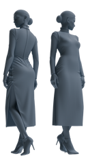 Detail view of MRY-SFW LYTR869 Modified Cheongsam Woman Figure Modern Model 3 pcs Model