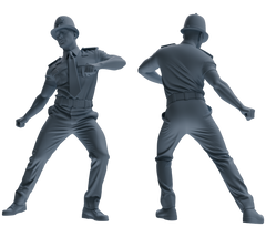 Detail view of MRY-SFW LYGR807 Modern British Police Six-Person Dancing Group Model
