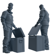 Detail view of MRY-SFW LYGR699 Modern U.S. Military Six-Person Combat Readiness Group Model