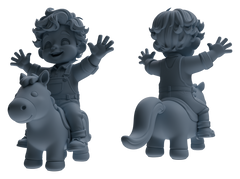 Detail view of MRY-SFW LYTR920 Cartoon Farm Boy Multi-pose Modern Model 3 pcs Model