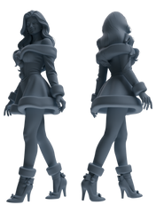 Detail view of MRY-SFW LYTR881 Christmas Style Girl Figure Modern Model 4 pcs Model