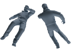 Detail view of MRY-SFW LYGR692 Modern U.S. Military Six-Person Dancing Group Model