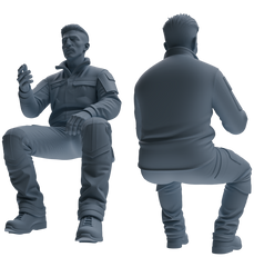 Detail view of MRY-SFW LYGR685 Modern U.S. Military Six-Person Talking Group Model