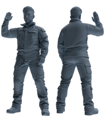 Detail view of MRY-SFW LYGR694 Modern U.S. Military Six-Person Saluting Group Model