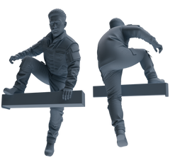 Detail view of MRY-SFW LYGR696 Modern U.S. Military Eight-Person Training Group Model