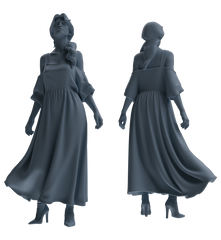 Detail view of MRY-SFW LYTR857 Dress Woman Figure Modern Model 3 pcs Miniature Car Diorama Figures Scene Props Accessories Resin Model