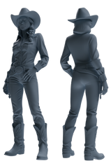 Detail view of MRY-SFW LYTR892 Multi-style Cowgirl Modern Model 4 pcs Model