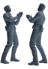 Detail view of MRY-SFW LYGR671 Los Angeles Patrol Police Six-Person Singing Group Model