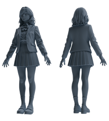 Detail view of MRY-SFW LYTR850 Blazer JK Uniform School Girl Figure Modern Model 4 pcs Miniature Car Diorama Figures Scene Props Accessories Resin Model