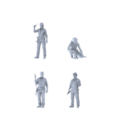 MRY-SFW LYTR589 Modern Electrical Plumbing Maintenance Workers Pose Group of 4 Miniature Car Diorama Figures Scene Props Accessories Resin 3D Printed Resin Model Kit by SSMODEL