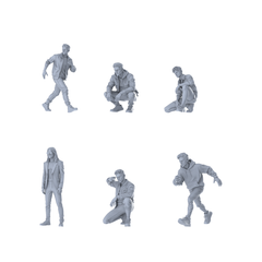 MRY-SFW LYTR615 Modern Urban Casual Style Youth Male Multi-Pose Six-Person Set Miniature Car Diorama Figures Scene Props Accessories Resin 3D Printed Resin Model Kit by SSMODEL