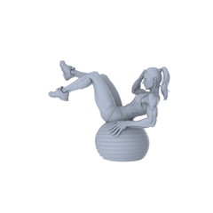 MRY-SFW LYTR570C Modern Fitness Style Yoga Ball Sit-up Female Single 3D Printed Resin Model Kit by SSMODEL